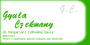 gyula czekmany business card