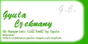 gyula czekmany business card